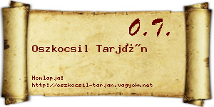 Oszkocsil Tarján névjegykártya